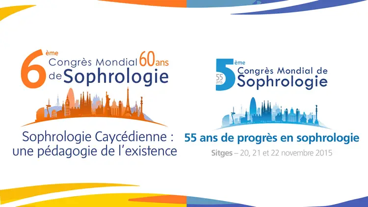 Carteles de dos congresos mundiales de Sofrología Caycediana